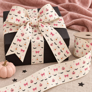 Pinkoween Ghosts & Bows Halloween Ribbon Satin Ribbon