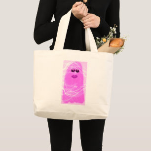 Pinkoween spooktacular ghost large tote bag