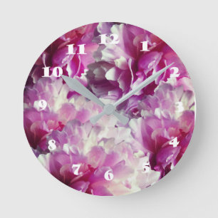 PinkPeonies,Inspiring Day  Wall Clock