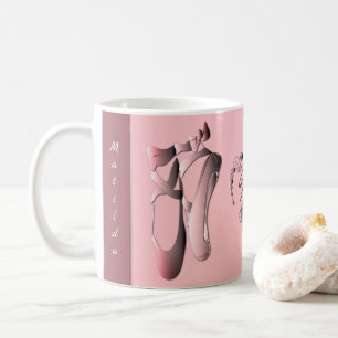 PinkPink Ballet Toe Shoes with Monogram Coffee Mug
