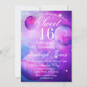 Pinkple Planets Invitation