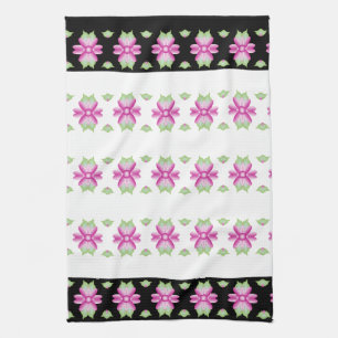Pinks and Green Flowered Kitchen Tea Towel