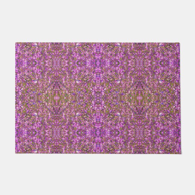 Pinks and Purples Abstract Kaleidoscope Pattern Doormat (Front)