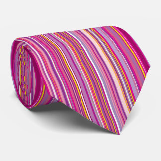 Pinks and Purples in Vertical Stripes Necktie