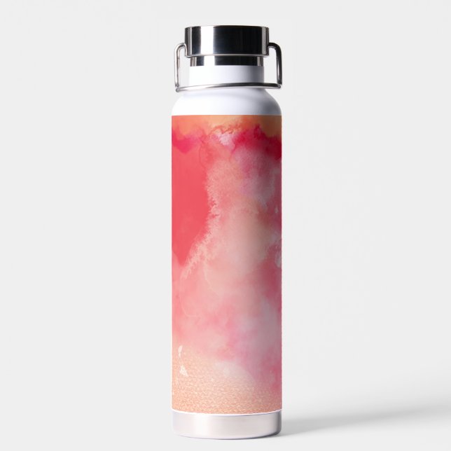 Pinks and Reds Tie Dye iPad Smart Cover Water Bottle (Back)