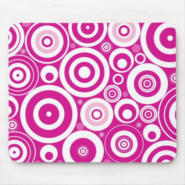 Pinks Circles Mouse Mat (Front)