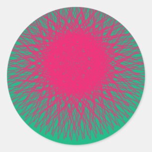pinky abstract classic round sticker