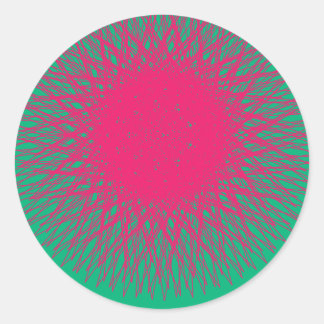pinky abstract classic round sticker