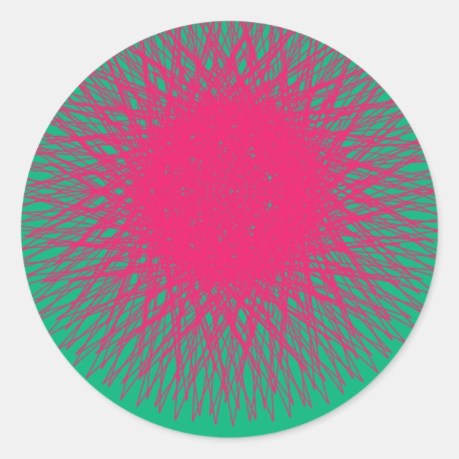 pinky abstract classic round sticker (Front)