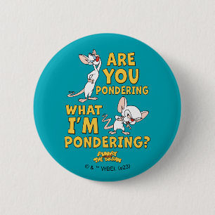 Pinky and the Brain   Are You Pondering? 6 Cm Round Badge