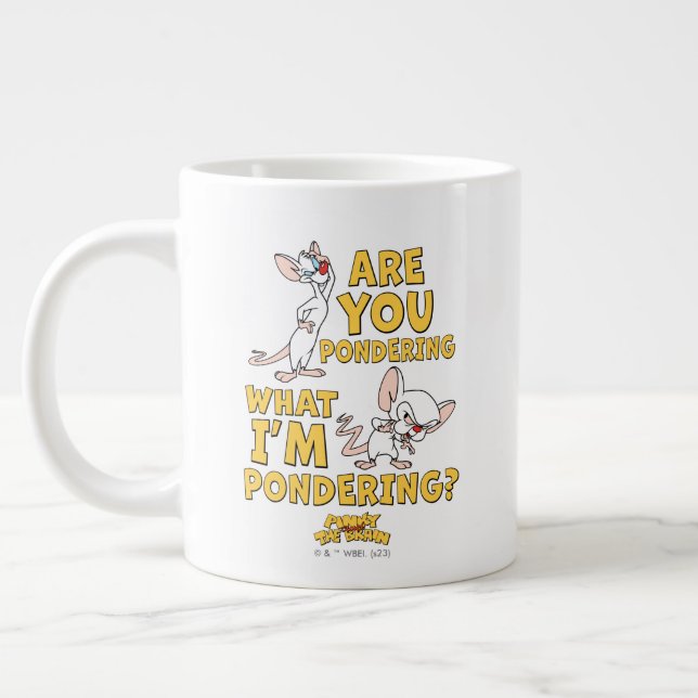 Pinky and the Brain | Are You Pondering? Large Coffee Mug (Left)
