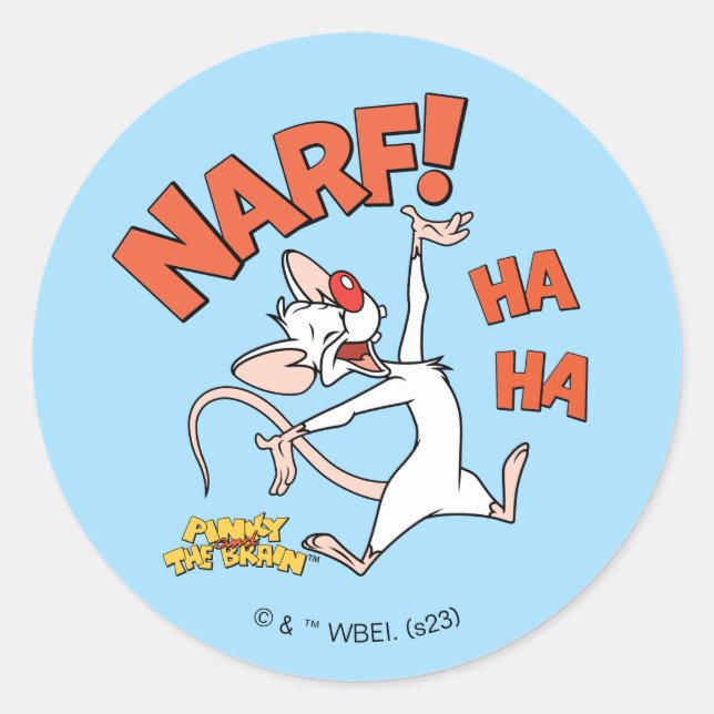 Pinky and the Brain | Pinky "Narf!" Classic Round Sticker (Front)