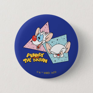 Pinky and the Brain Retro Character Graphics 6 Cm Round Badge