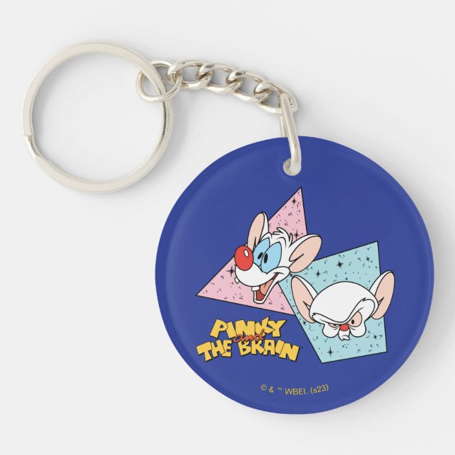 Pinky and the Brain | Retro Character Graphics Key Ring (Front)