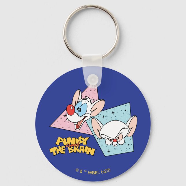 Pinky and the Brain | Retro Character Graphics Key Ring (Front)
