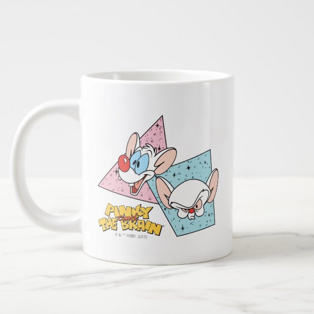 Pinky and the Brain | Retro Character Graphics Large Coffee Mug (Left)