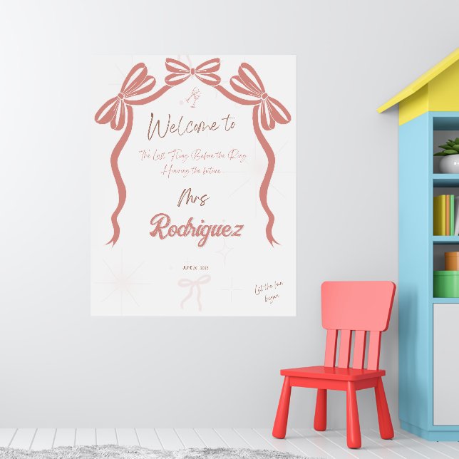 Pinky Bridal Shower Welcome Poster (Nursery 1)