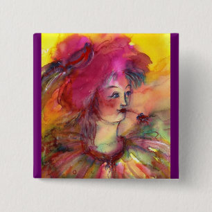PINKY CLOWN 15 CM SQUARE BADGE