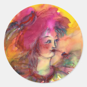 PINKY CLOWN CLASSIC ROUND STICKER