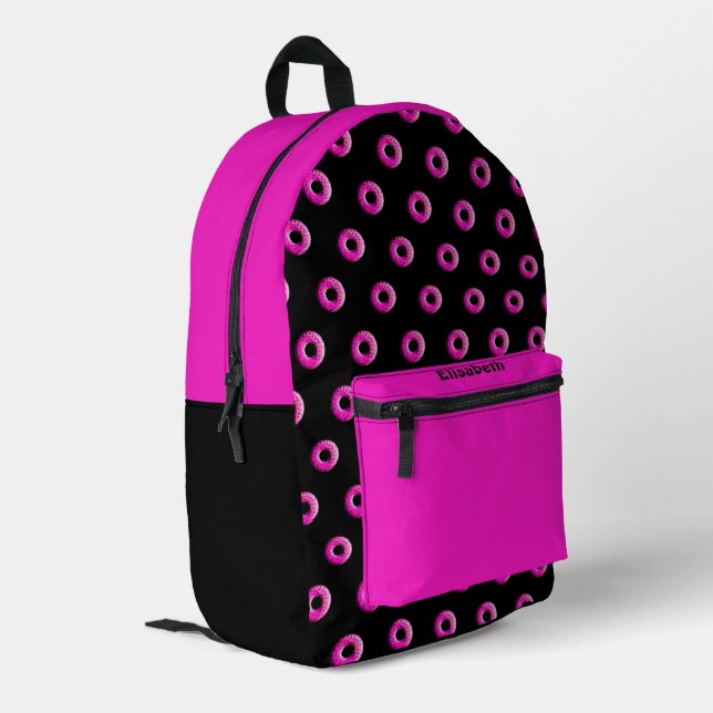 Pinky Doughnut - colourful sprinkles 1 Printed Backpack (Back Corner Left)