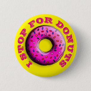 Pinky Doughnut with colourful sprinkles + your 6 Cm Round Badge