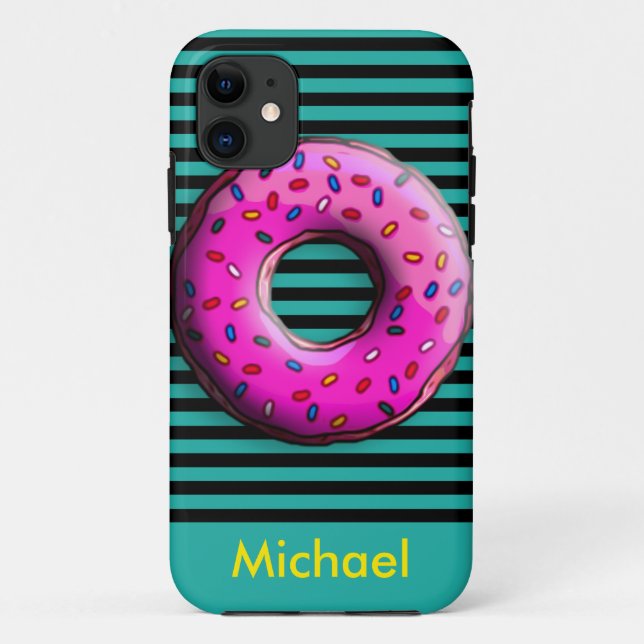Pinky Doughnut with colourful sprinkles + your ide Case-Mate iPhone Case (Back)
