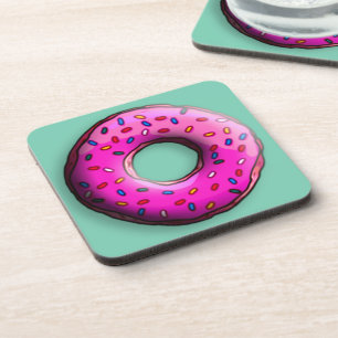 Pinky Doughnut with colourful sprinkles + your ide Coaster
