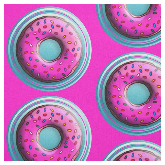 Pinky Doughnut with colourful sprinkles + your ide Fabric (Swatch)