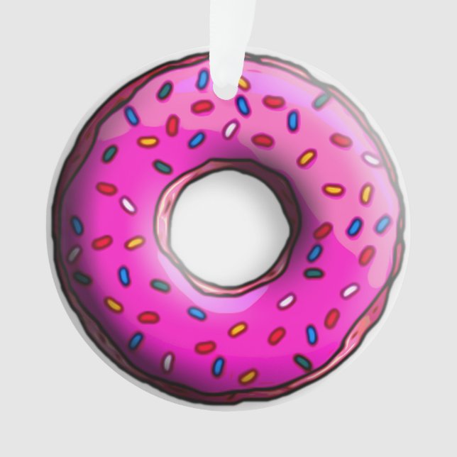 Pinky Doughnut with colourful sprinkles + your ide Ornament (Front)