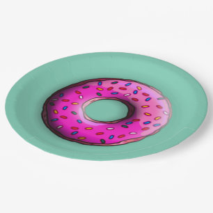 Pinky Doughnut with colourful sprinkles + your ide Paper Plate