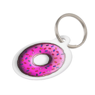 Pinky Doughnut with colourful sprinkles + your ide Pet Tag