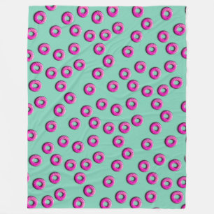 Pinky Doughnuts seamless pattern + your ideas Fleece Blanket