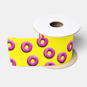 Pinky Doughnuts seamless pattern + your ideas Satin Ribbon
