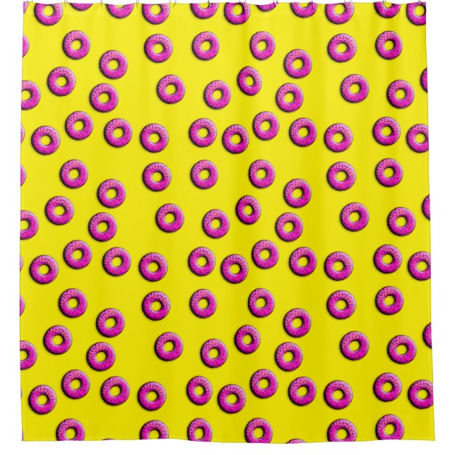 Pinky Doughnuts seamless pattern + your ideas Shower Curtain (Front)