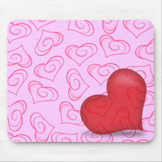 Pinky Love (Semi-Transparent Heart) Mouse Mat