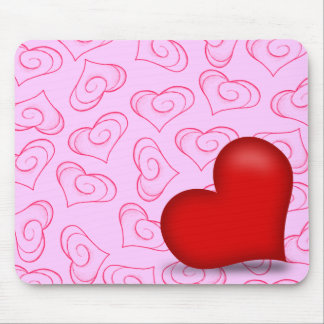 Pinky Love (Solid Heart) Mouse Mat