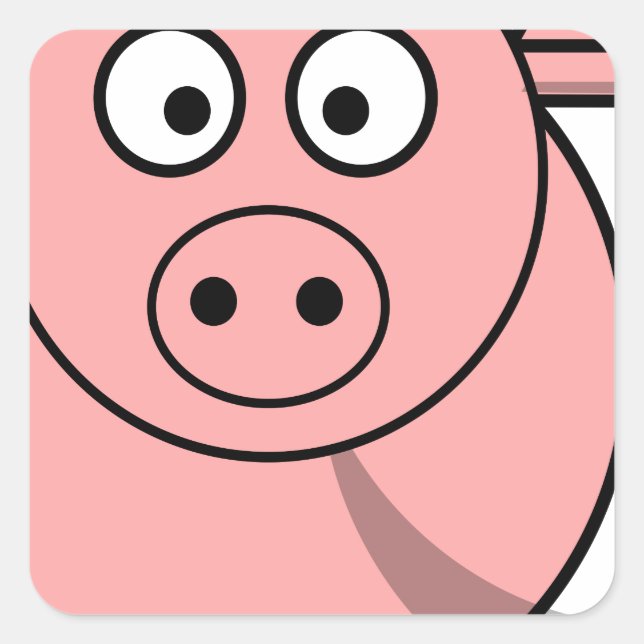 Pinky pig square sticker (Front)