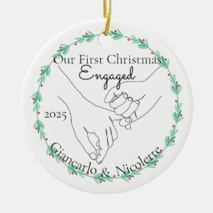 Pinky Promise First Christmas Engaged Ceramic Tree Decoration