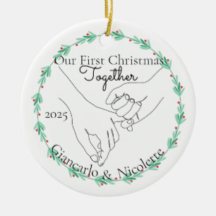Pinky Promise First Christmas Together Ceramic Tree Decoration