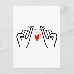 Pinky promise hand print, Couple art print Postcard