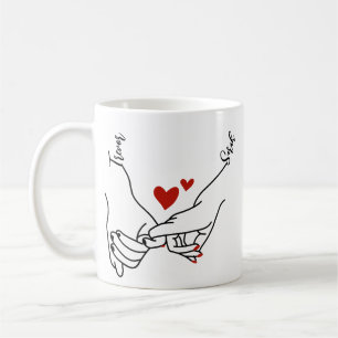Pinky Promise Holding Hands Lovers Gift Coffee Mug