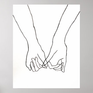 Pinky Promise Line Art 16x20 Poster