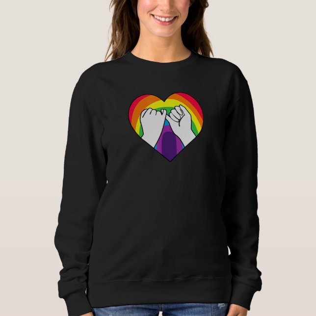 Pinky Swear Promise Pride Flag for BFFs Sweatshirt (Front)