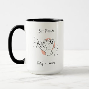 Pinky Swear With Name Personalised Best Friend  Mug