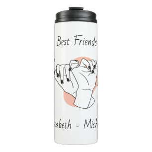 Pinky Swear With Name Personalised Best Friend Thermal Tumbler