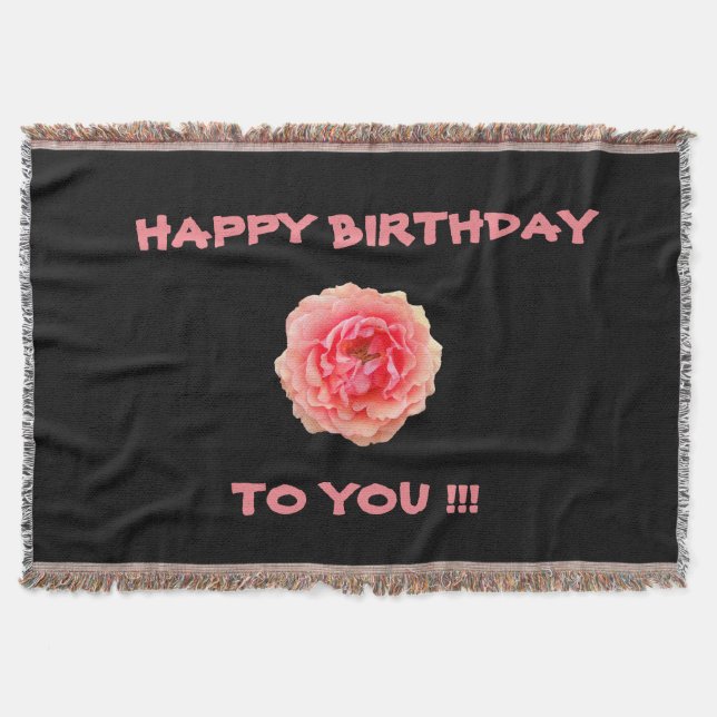 Pinky Throw Blanket - Happy Birthday (Front)