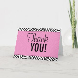 pinkzebra, Thank, YOU! Thank You Card