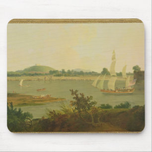 Pinnace Sailing Down the Ganges past Monghyr Fort, Mouse Mat