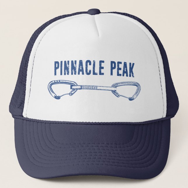 Pinnacle Peak Arizona Rock Climbing Quickdraw Trucker Hat (Front)