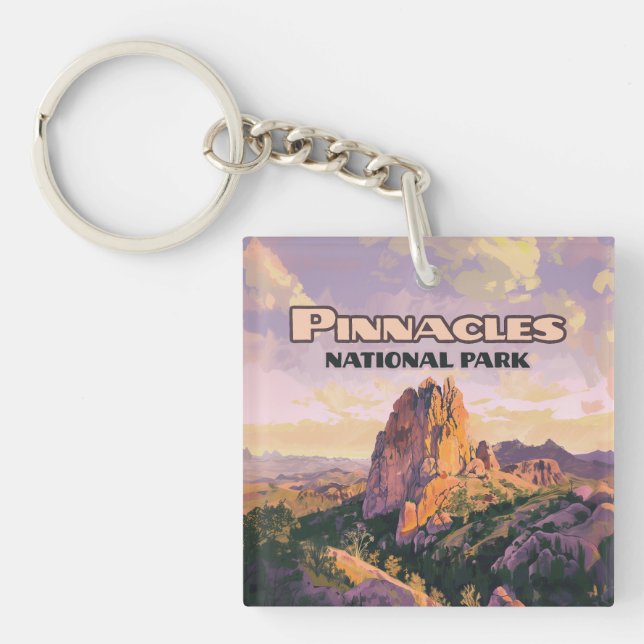 Pinnacles National Park Buttes California  Key Ring (Front)